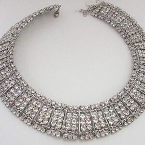 Youngevity Silver Clear Rhinestone Choker Necklace
